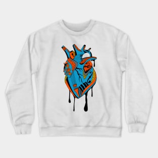 Orange Blue Musical Heart Crewneck Sweatshirt